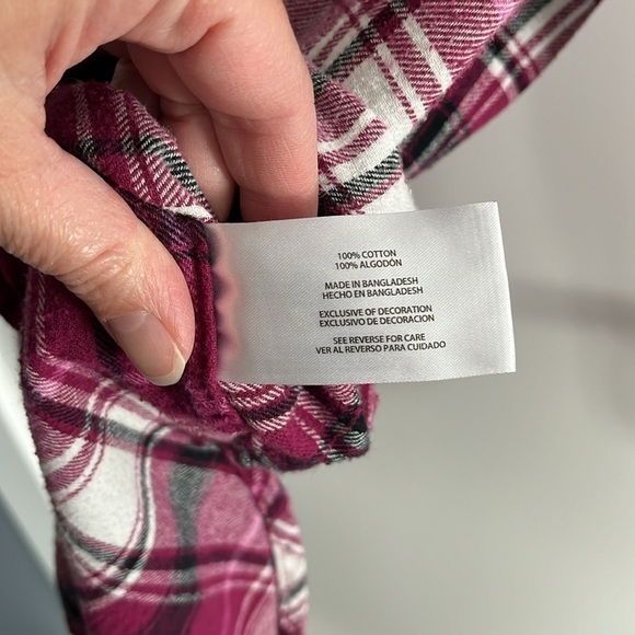 GAP Pink Boyfriend Flannel Size Medium - Picture 11 of 11